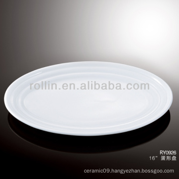 egg shaped round porcelain plate